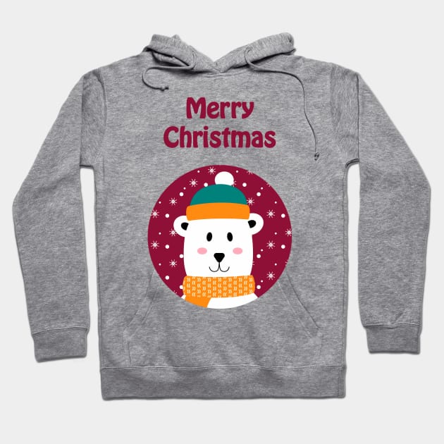 Polar bear wishes merry Christmas Hoodie by punderful_day